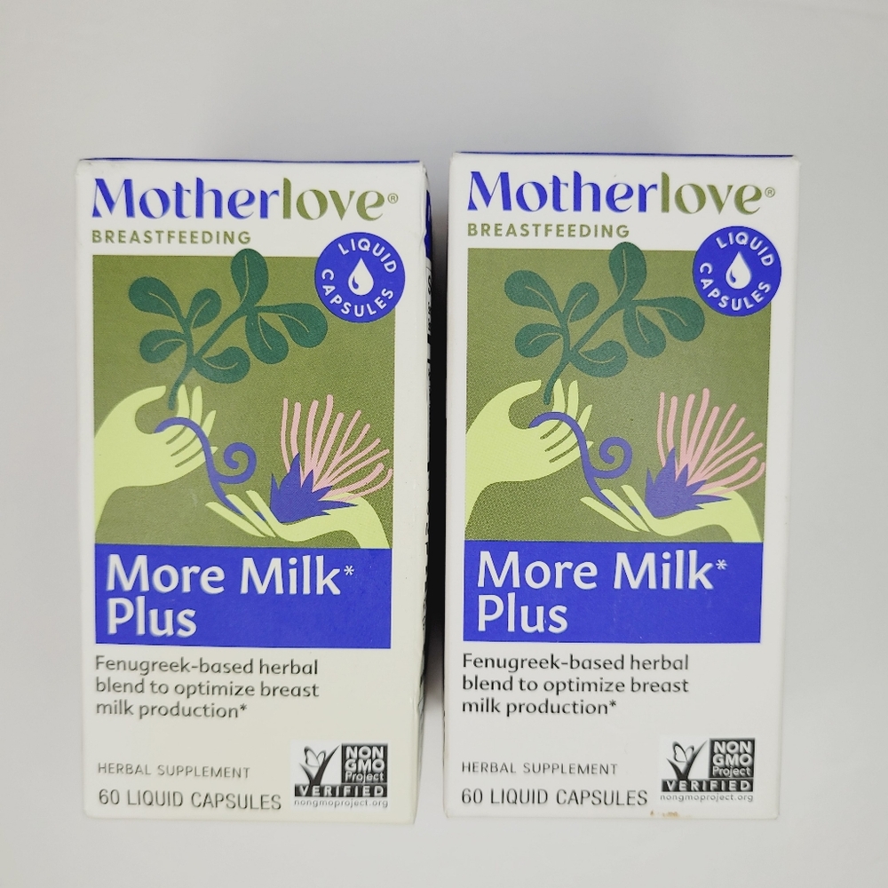 Lot of 2-MotherLove MORE MILK MORINGA 60 Liquid Capsules Each Exp.07/2026